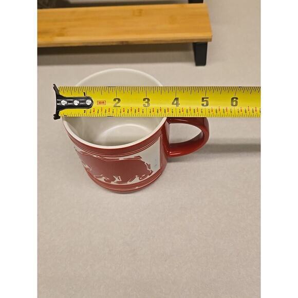 Etched Ceramic Mug California Republic Bear Red Off-White 14 Ounce SF Mercantile - Picture 14 of 15